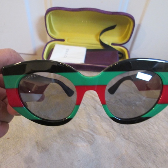 GUCCI Cat Eye Sunglasses Multicolor GG0275S-005 - Picture 3 of 16